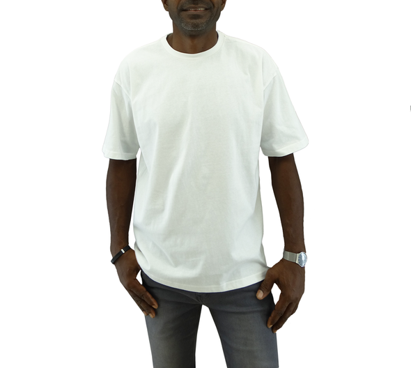 GSL - Men's R/Neck S/S Oversized Fit T-Shirt - Ivory (S-XL)