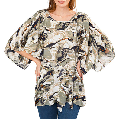 181167M,  Da-Moda Lady Blouse Mama Size Flare Sleeve Top