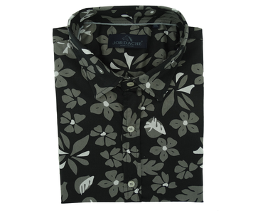 Jordache - Men's S/S Casual Print Shirt - Blk/Grey (1XL-3XL)