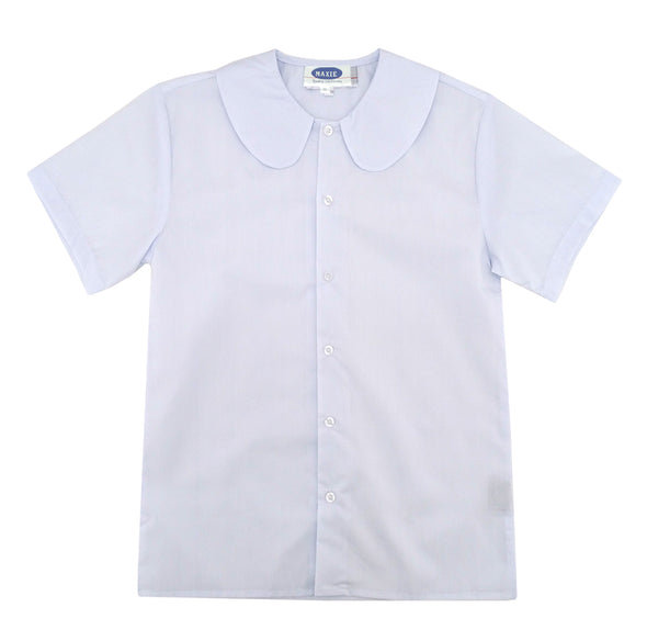 365RN-8, Maxie - Uniform Girls' Round Collar Wht Blouse - Size 8