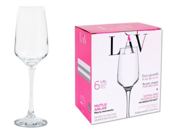 52052071, Lav 6pc Champagne Glass Set