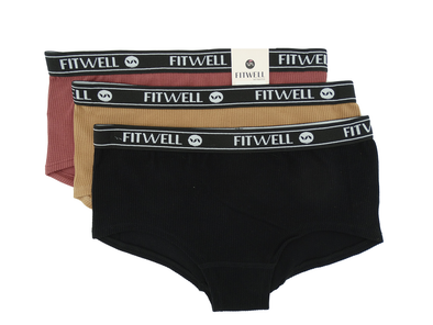 Fitwell - Ladies' 3Pk Ribbed Panties (S/M-L/XL)