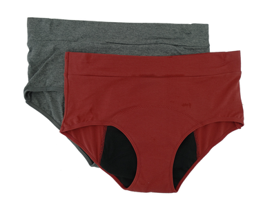 Pro-Tex - Ladies' 2Pk Leak-Proof Panties H.Char/Brick Red (S-XL)