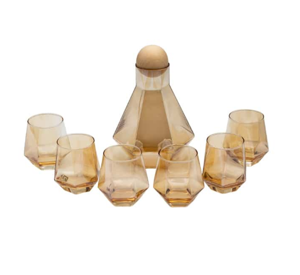 71243019, Dinewell, 7pc Glass Decanter Set