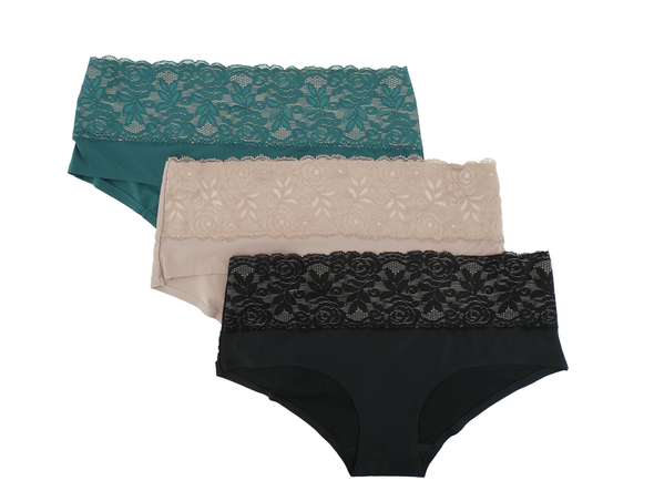 773123HFF, Prima Valentina, Women's 3pk Belle Bonded Lace Panties (S-XL)