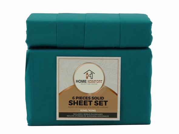 80228564, Home Komfort, 6pc Microfiber Sheet Set -King