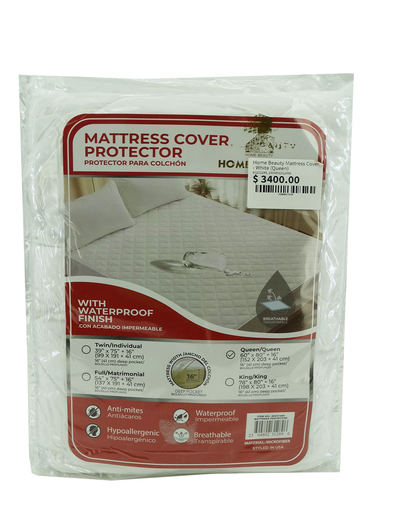 Home Beauty Mattress Cover - White (Queen)