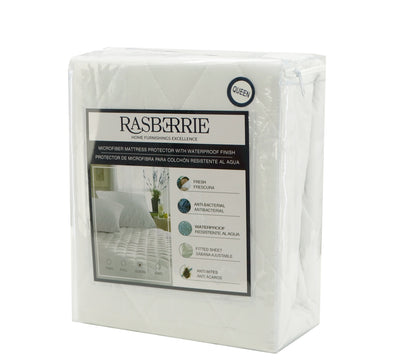 80242601, Rasberrie, Microfiber Waterproof Mattress Pad - Queen- Asstd