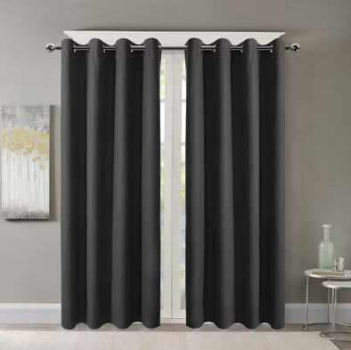 806069, Sunrise Sunset, Twilight Window Curtain 54x84 (Black)