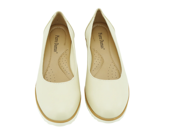 81144112070, Pierre Dumas, Willa1 - Women's Low Wedge Flat Shoes - Nude