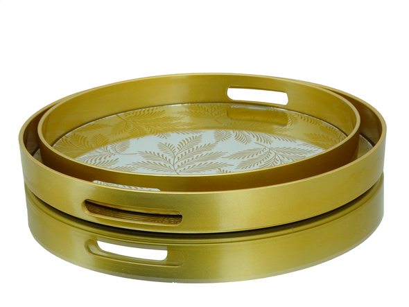 93601, Yiwu Ba., Large Round Mirrored Tray