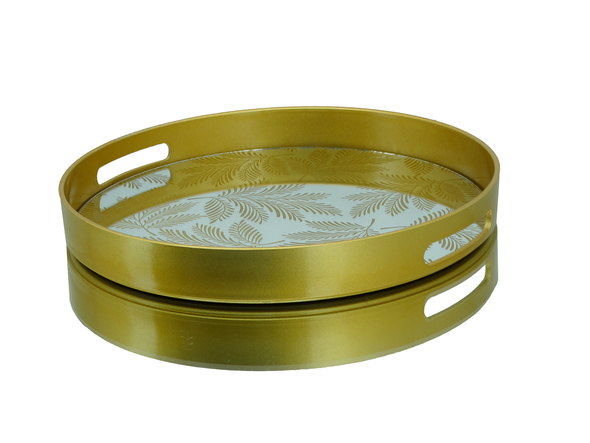 93601, Yiwu Ba., Large Round Mirrored Tray