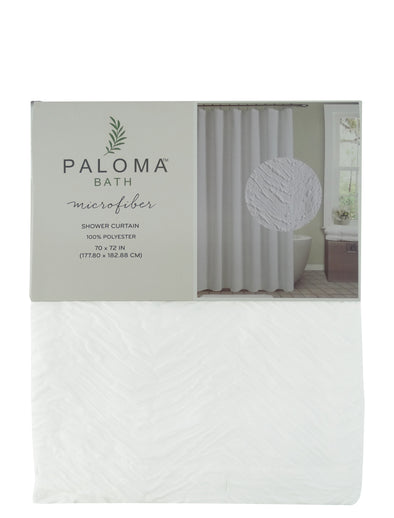 982749, Paloma Bath, Breeze- Microfiber Shower Curtain 70x72 - White