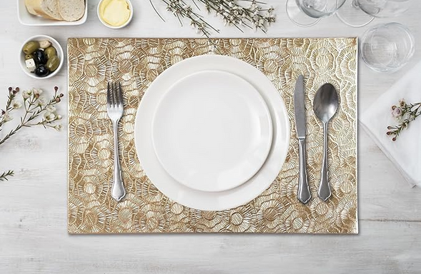 Adrianna 4pc Place Mat (12X18 IN Gold)