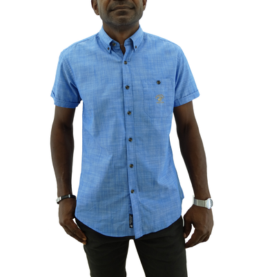 Beverly Hills - Men's S/S Casual Shirt - Blue (S-XL)