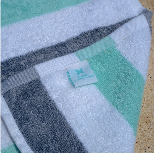 CABOCABANAGYGR, Cabo Cabana - Beach Towel (30x70)Gry/Grn