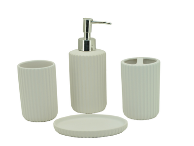 Bliss Jolly 4PC Ceramic Bathroom Accessory Set