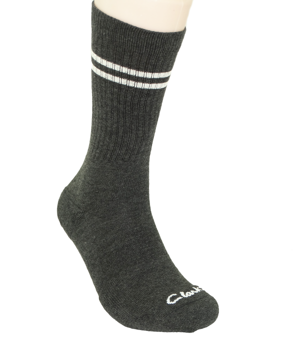 CJM40G,  Clarks Men Stripe Ribbed  Socks Grey