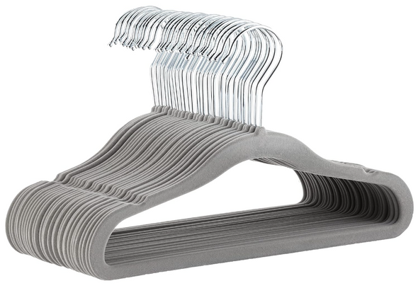 Elle Decor 10pk Non-Slip Velvet Hangers -Grey