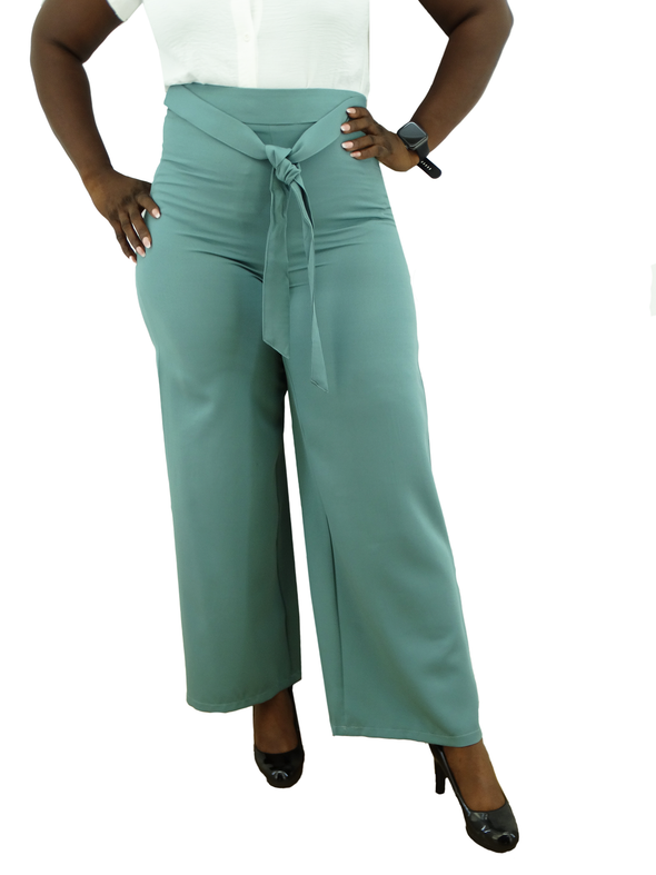 JO39592, Cozzi Women's Tie Waist Palazzo Pants- S-XL