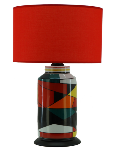 MK1490, Multicolored Ceramic Table Lamp - 25''