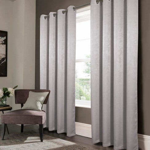 Nora Dawn to Dusk Blackout Grommet Curtain 52x90 (Silver)