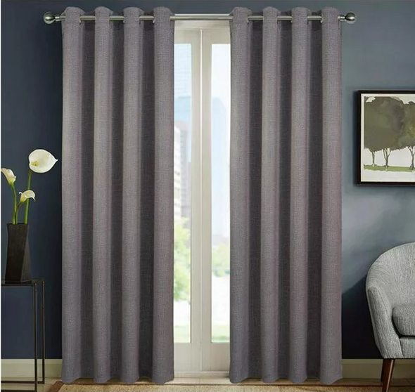 Sofia Room Darkening Blackout Grommet Curtain 52x95 (Charcoal)