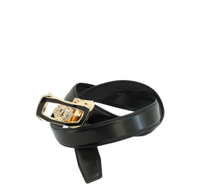 RT048, Revonah Men's Leather Track Belt - Blk (One Size)