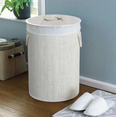 SSB0598B, Bamboo Laundry Basket- Round