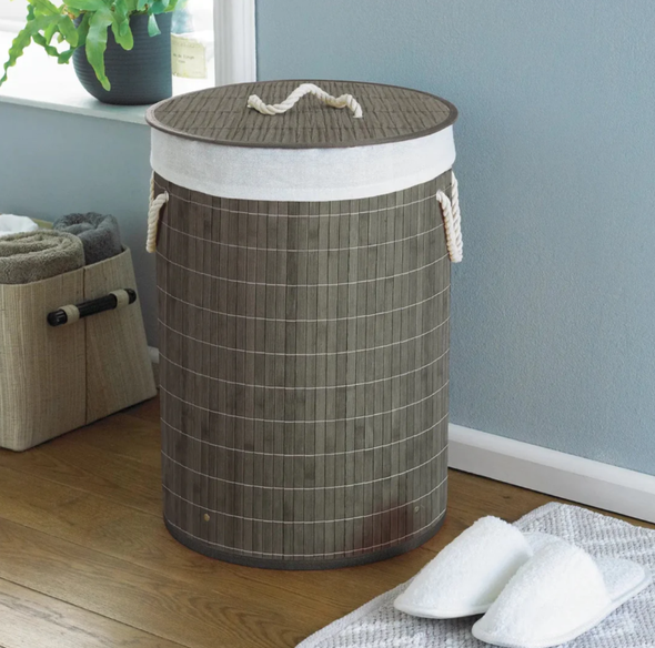 SSB0598C, Bamboo Laundry Basket- Round