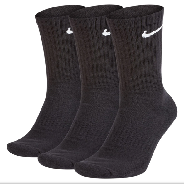 SX4508001, Nike - Men's 3Pk Cushioned Crew Socks - Black