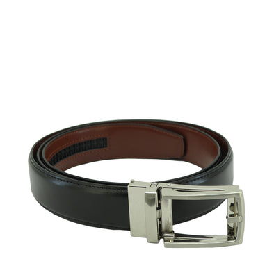 V514, Valentini Men's Leather Track Belt - Blk (One Size)