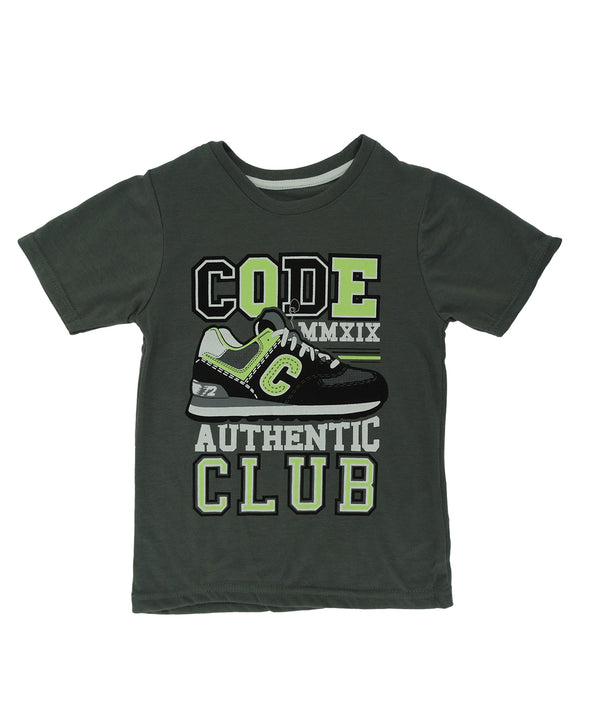 Boys' Kids Land, Short Sleeve 'Code MMXIX Authentic Club' Graphic T-Shirt