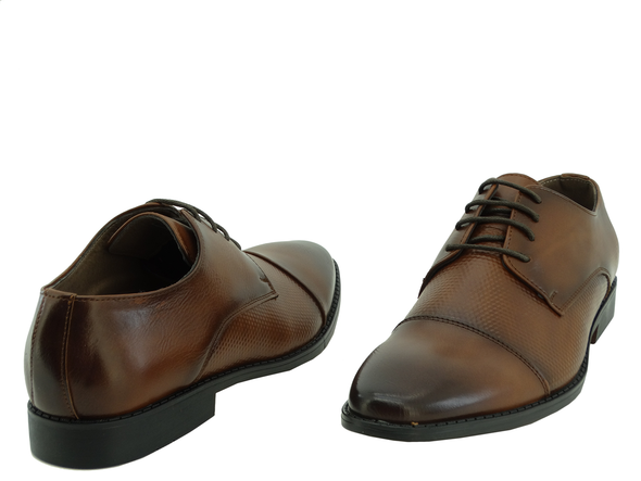Men's Tayno Brack Plain Oxford Lace Up Shoes (CAMEL)