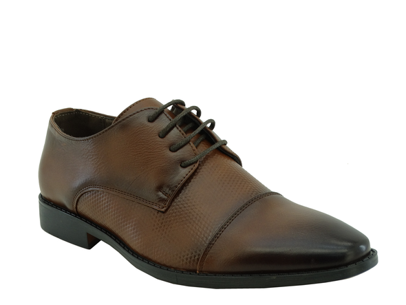 Men's Tayno Brack Plain Oxford Lace Up Shoes (CAMEL)