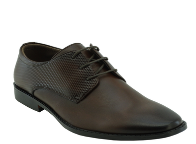 Men's Tayno Brooks Plain Oxford Lace Up Shoes (COFFEE)