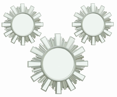 5502-2881, 3Pc Decorative Mirror Silver