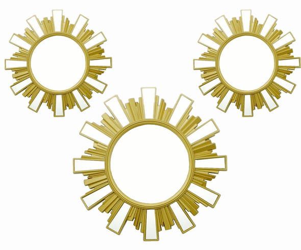 (5502-2881) 3Pc Decorative Mirror Gold