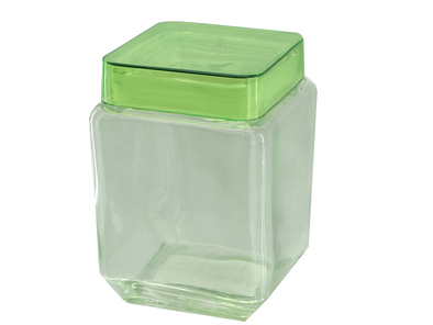 Euro-Ware Square Glass Canister w/Lid (Small)