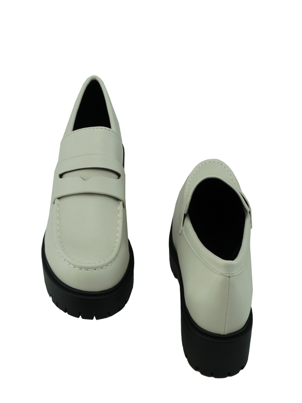 Ladies' Soda Hender-S Casual Platform Loafers - Off White/Black