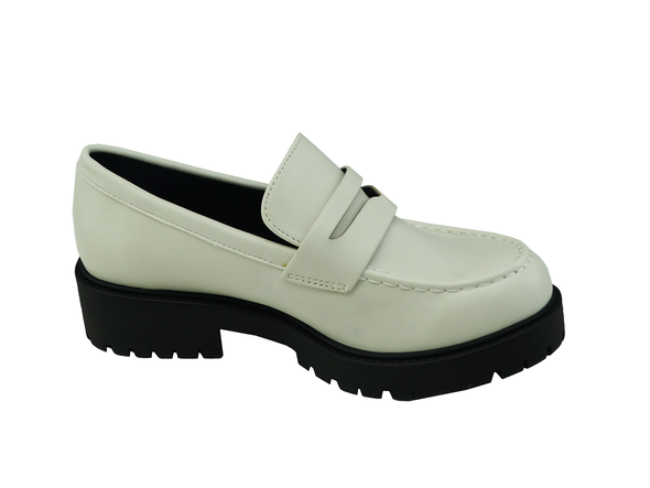 Ladies' Soda Hender-S Casual Platform Loafers - Off White/Black