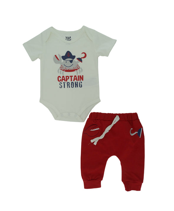 Newborn Boys' 2 PC Kids Land, 'Captain Strong' Graphic PJ Pants Set