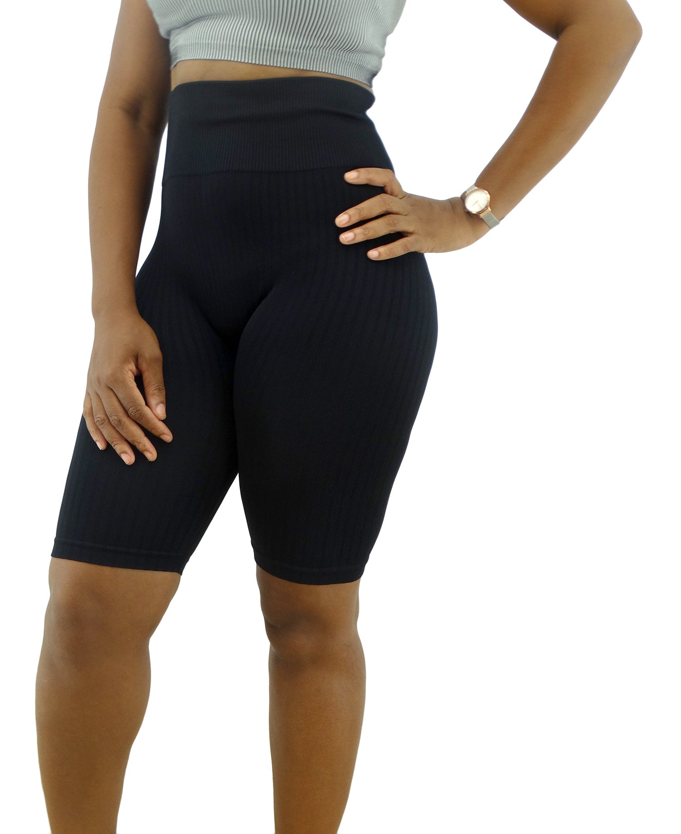 Short Leggings with High Waist - Black - Comfortable and Stylish