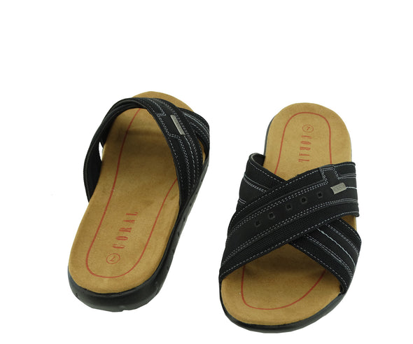 Men's Coral 22002-101 Casual Flip Flop Sandals-Black