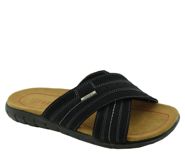 Men's Coral 22002-101 Casual Flip Flop Sandals-Black