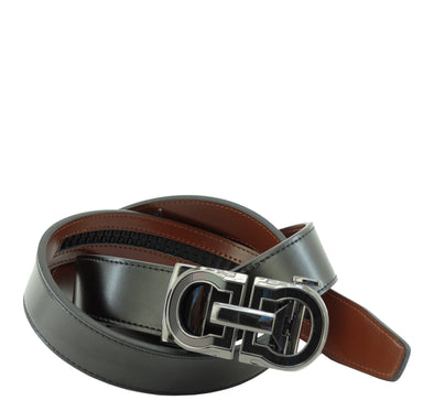 V511, Valentini Men's Leather Track Belt - Blk (One Size)