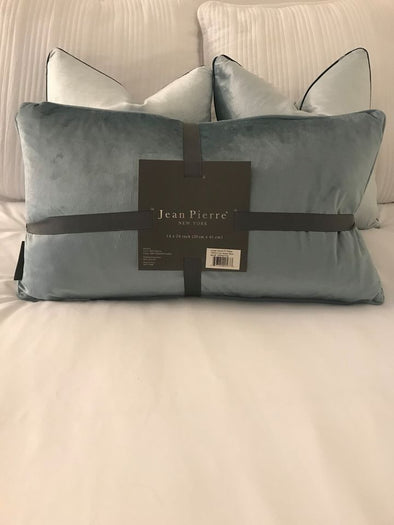 Jean Pierre Lucas Velvet 2pk FF Pillow 14X24 (Grey)