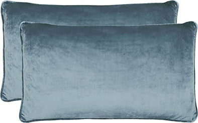 Jean Pierre Lucas Velvet 2pk FF Pillow 14X24 (Harbor Blue)