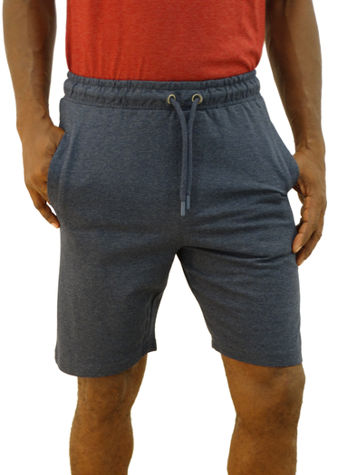 0015M222022, Men's Drawstring Elastic Shorts (Navy)