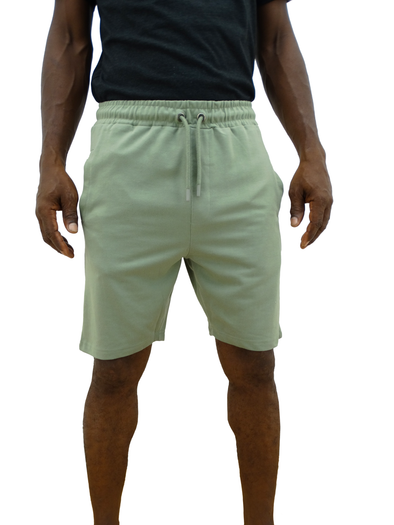 0015M222023, Men's Drawstring Elastic Shorts (Sage)